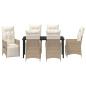 Preview: 7-teiliges Garten-Set mit Kissen Beige Poly-Rattan