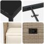 Preview: 7-teiliges Garten-Dining-Set mit Kissen Beige Poly-Rattan