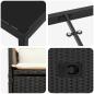 Preview: 5-teiliges Garten-Dining-Set mit Kissen Schwarz Poly Rattan