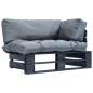 Preview: ARDEBO.de - Outdoor-Sofa Paletten mit Kissen in Grau Kiefernholz