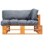 Preview: Garten-Palettensofa mit Grauen Kissen Kiefernholz