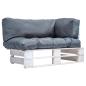 Preview: Garten-Palettensofa mit Grauen Kissen Kiefernholz