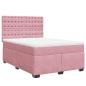 Preview: Boxspringbett mit Matratze Rosa 160x200 cm Samt