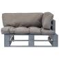 Preview: Outdoor-Sofa Paletten mit Kissen in Grau Kiefernholz