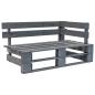 Preview: Outdoor-Sofa Paletten mit Kissen in Grau Kiefernholz