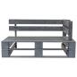 Preview: Outdoor-Sofa Paletten mit Kissen in Grau Kiefernholz