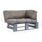 Preview: Outdoor-Sofa Paletten mit Kissen in Grau Kiefernholz