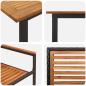 Preview: 7-teiliges Garten Esszimmer Set Schwarz Poly-Rattan Akazie, Stapelbare Gartenstühle mit Kissen 2 Stk Schwarz Poly-Rattan