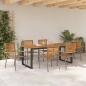 Preview: Garten Essgruppe 7 stk. Grau Massivholz Akazie