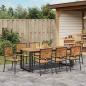 Preview: Garten Essgruppe 9 stk. Schwarz Massivholz Akazie