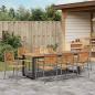 Preview: Garten Essgruppe 9 stk. Grau Massivholz Akazie