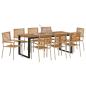Preview: Garten Essgruppe 9 stk. Beige Massivholz Akazie