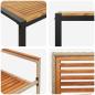 Preview: 9 Teile Garten Esstischset Beige Poly Rattan Akazie, Stapelbare Gartenstühle mit Kissen - Set von 2 in Beige Poly Rattan