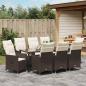 Preview: Garten Essgruppe 9 stk. Braun Poly-Rattan