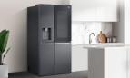 Preview: LG GSGV91EVAD Stand Side-by-Side Kombination, 91,3 cm breit, 635 L, Eis-, Crushed Ice- und Wasserspender, Wassertank, WLAN, Essence Black Steel