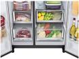 Preview: LG GSGV91EVAD Stand Side-by-Side Kombination, 91,3 cm breit, 635 L, Eis-, Crushed Ice- und Wasserspender, Wassertank, WLAN, Essence Black Steel