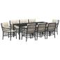 Preview: Garten Essgruppe mit Kissen 9 pcs Schwarz Poly-Rattan