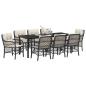 Preview: Garten Essgruppe mit Kissen 9 pcs Schwarz Poly-Rattan
