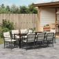 Preview: Garten Essgruppe mit Kissen 9 pcs Schwarz Poly-Rattan