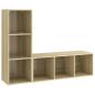 Preview: TV-Schränke 2 Stk. Sonoma-Eiche 107x35x37 cm Holzwerkstoff