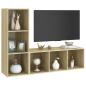 Preview: TV-Schränke 2 Stk. Sonoma-Eiche 107x35x37 cm Holzwerkstoff