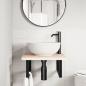Preview: Waschbeckenregal Wandmontage Stahl und Massivholz Buche