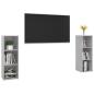 Preview: TV-Schränke 2 Stk. Betongrau 107x35x37 cm Holzwerkstoff