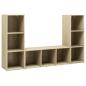 Preview: TV-Schränke 3 Stk. Sonoma-Eiche 107x35x37 cm Holzwerkstoff