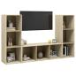 Preview: TV-Schränke 3 Stk. Sonoma-Eiche 107x35x37 cm Holzwerkstoff