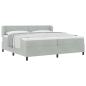 Preview: Boxspringbett mit Matratze Hellgrau 200x200 cm Samt