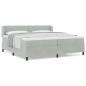 Preview: Boxspringbett mit Matratze Hellgrau 200x200 cm Samt
