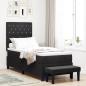 Preview: ARDEBO.de - Boxspringbett mit Matratze & Bank Schwarz 80x200 cm Samt