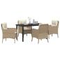 Preview: 5-teiliges Gartenset mit Kissen Beige Poly-Rattan