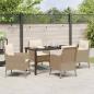 Preview: 5-teiliges Gartenset mit Kissen Beige Poly-Rattan