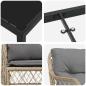Preview: 3-teiliges Garten-Essset mit Kissen Beige Poly-Rattan