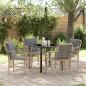 Preview: ARDEBO.de - 5-teiliges Garten-Ess-Set mit Kissen Beige Poly Rattan