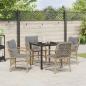 Preview: 5-teiliges Garten-Ess-Set mit Kissen Beige Poly Rattan