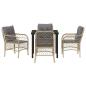 Preview: 5-teiliges Garten-Ess-Set mit Kissen Beige Poly Rattan