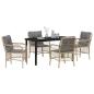 Preview: 5-teiliges Garten-Essgruppen-Set mit Kissen Beige Poly Rattan
