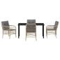 Preview: 5-teiliges Garten-Essgruppen-Set mit Kissen Beige Poly Rattan
