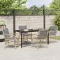 Preview: 5-teiliges Garten-Esszimmer-Set mit Kissen Beige Poly-Rattan
