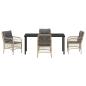 Preview: 5-teiliges Garten-Esszimmer-Set mit Kissen Beige Poly-Rattan