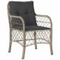 Preview: 7-teiliges Garten-Esszimmer-Set mit Kissen Hellgrauer Poly-Rattan