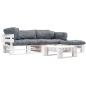 Preview: ARDEBO.de - 4-tlg. Paletten-Lounge-Set mit Kissen in Grau Holz