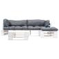 Preview: 4-tlg. Paletten-Lounge-Set mit Kissen in Grau Holz