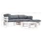 Preview: 4-tlg. Paletten-Lounge-Set mit Kissen in Grau Holz