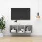 Preview: ARDEBO.de - TV-Wandschrank Betongrau 37x37x107 cm Holzwerkstoff