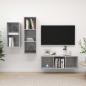 Preview: ARDEBO.de - 3-tlg. TV-Schrank-Set Betongrau Holzwerkstoff