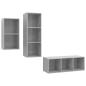 Preview: 3-tlg. TV-Schrank-Set Betongrau Holzwerkstoff