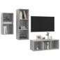 Preview: 3-tlg. TV-Schrank-Set Betongrau Holzwerkstoff